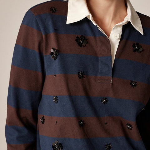 New premium-weight classic rugby shirt with embellishments