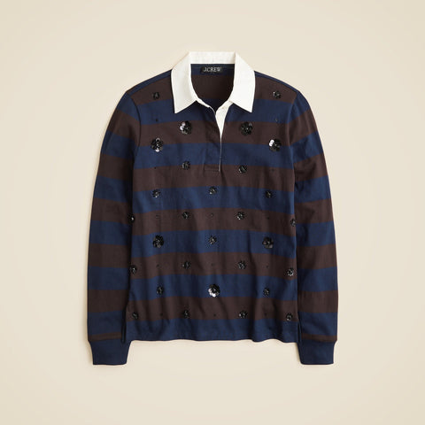 New premium-weight classic rugby shirt with embellishments