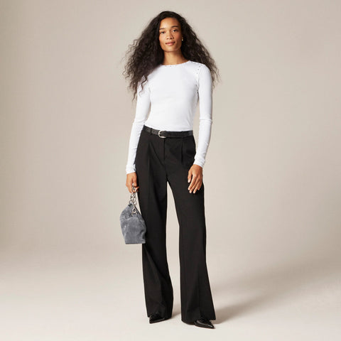 Perfect rib long-sleeve T-shirt with studs