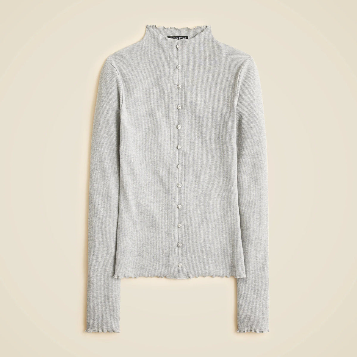 Perfect rib cardigan top with jewel buttons