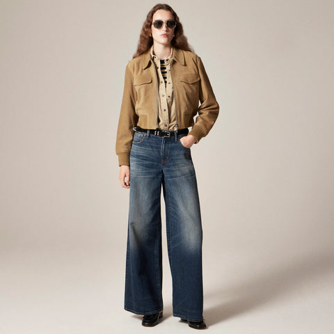 Refined rib elbow-sleeve T-shirt in stripe