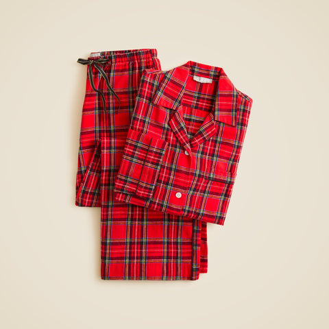 Flannel long-sleeve pajama pant set in Good Tidings plaid