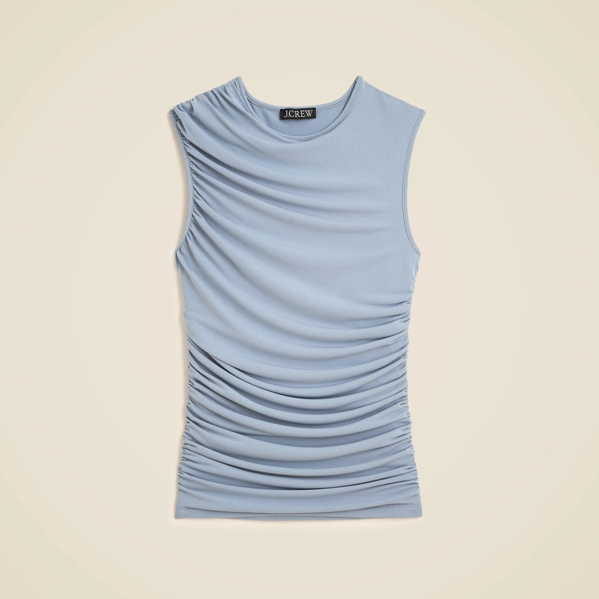 Ruched shell top in matte jersey
