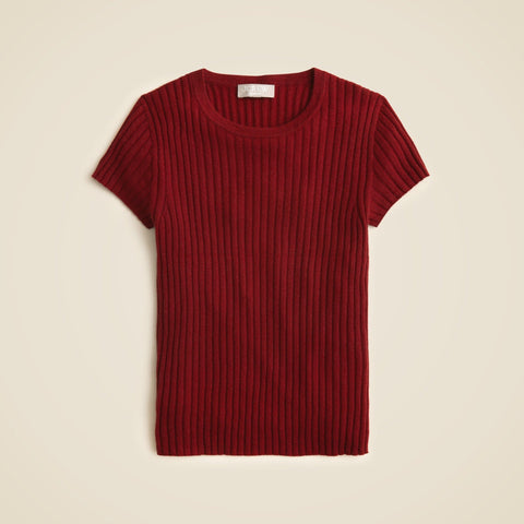 New ribbed featherweight cashmere T-shirt