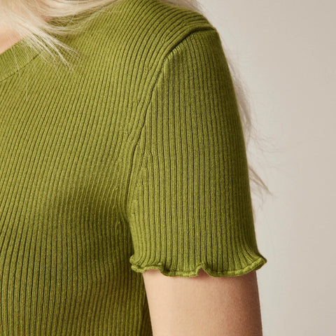 Ruffle-trim T-shirt in TENCEL™-blend