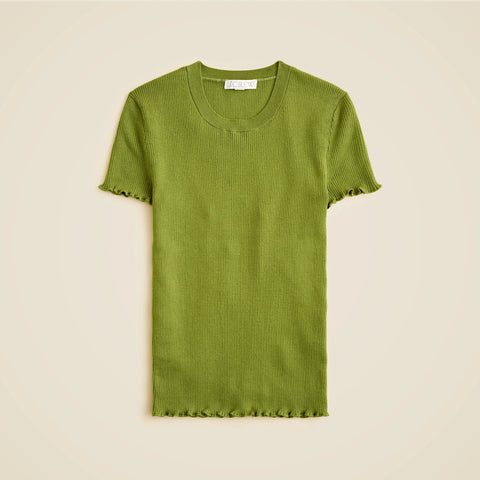 Ruffle-trim T-shirt in TENCEL™-blend