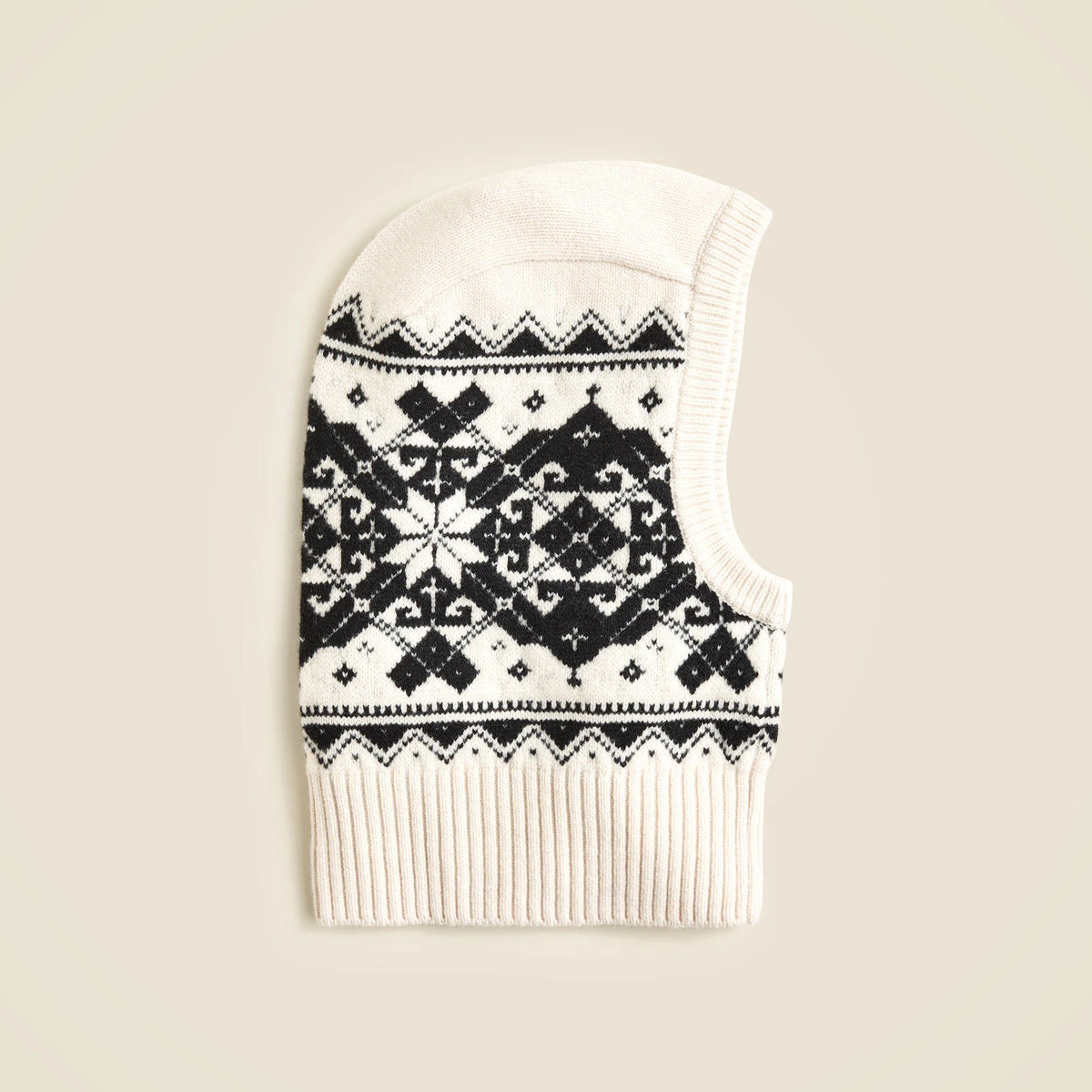 Ribbed Fair Isle balaclava in lambswool