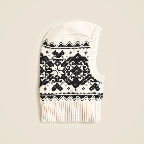 Ribbed Fair Isle balaclava in lambswool