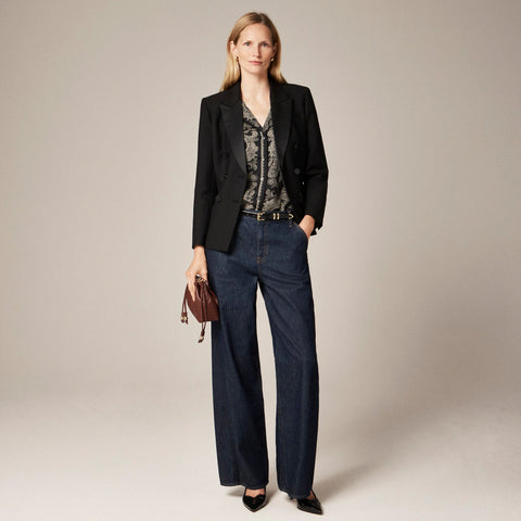 Drapey camp-collar shirt in paisley scarf print