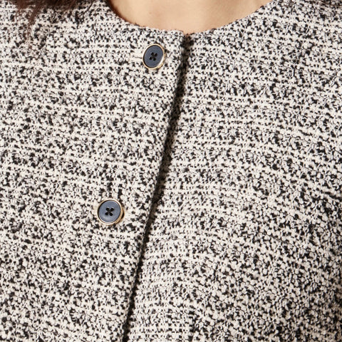 Heathered tweed crewneck vest