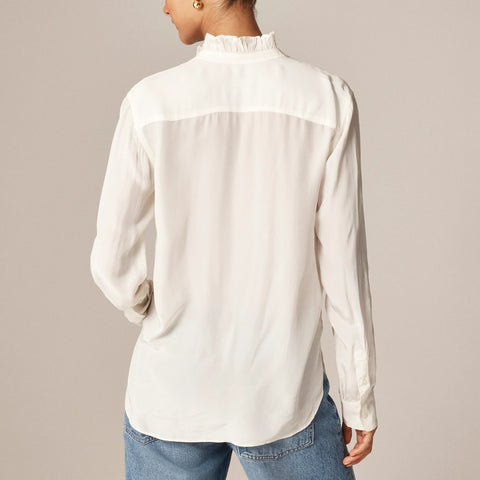 Jules ruffle-collar shirt in crepe de chine