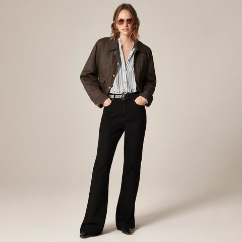 Jules ruffle-collar shirt in striped crepe de chine