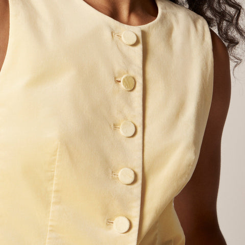 Essential cutaway vest top in velvet