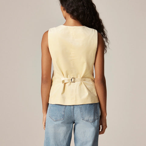 Essential cutaway vest top in velvet