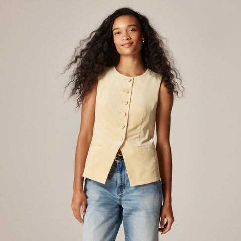 Essential cutaway vest top in velvet