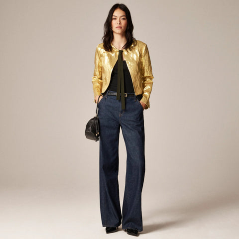 Collection lady jacket in crinkled lamé