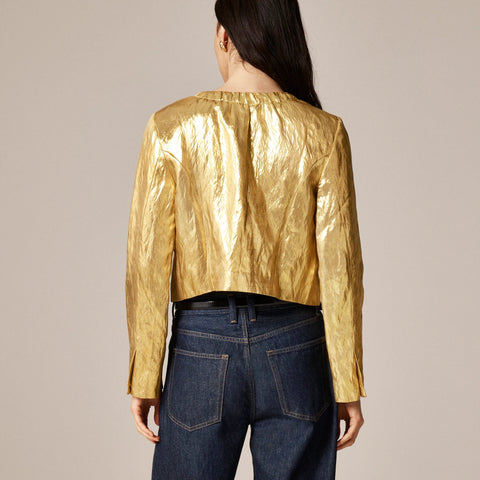 Collection lady jacket in crinkled lamé