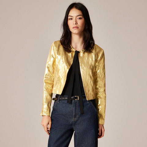 Collection lady jacket in crinkled lamé