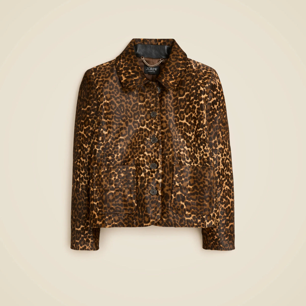 Collection lady jacket in leopard-print calf hair
