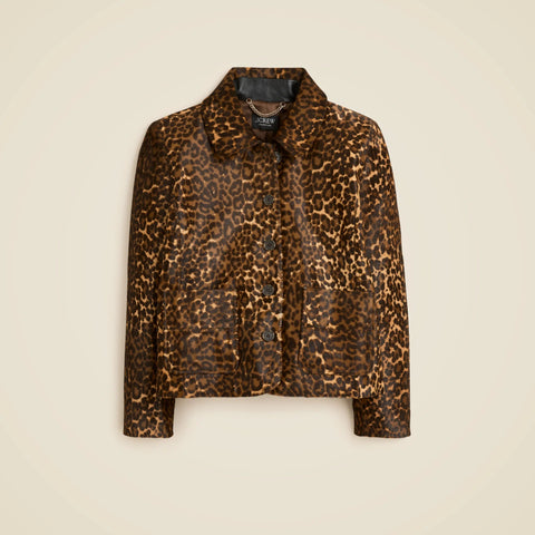 Collection lady jacket in leopard-print calf hair