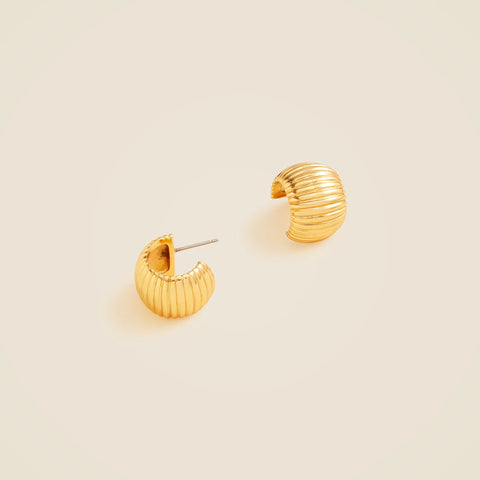 Textured huggie hoop earrings