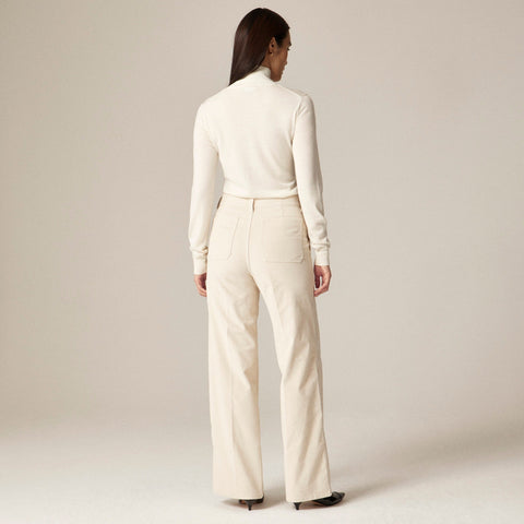Camp-pocket wide-leg pant in stretch corduroy