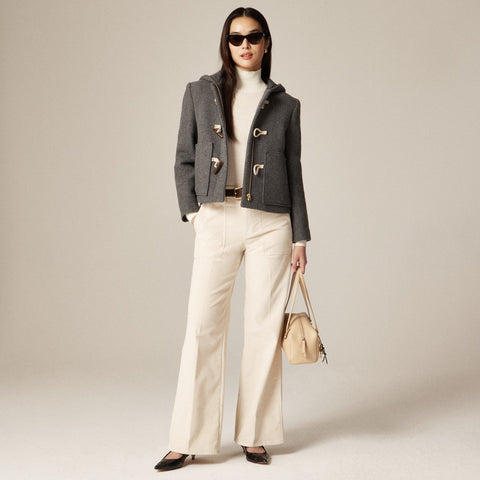 Camp-pocket wide-leg pant in stretch corduroy