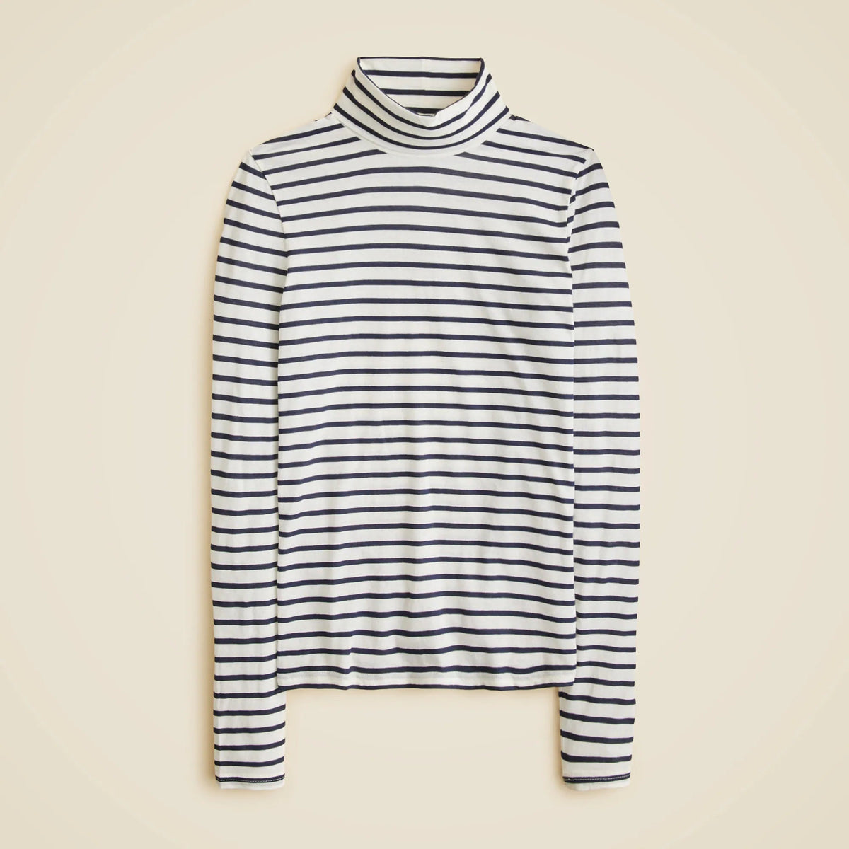 Feather jersey turtleneck in stripe