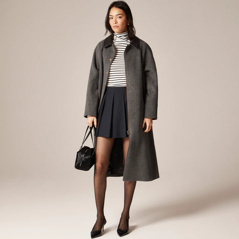 Feather jersey turtleneck in stripe