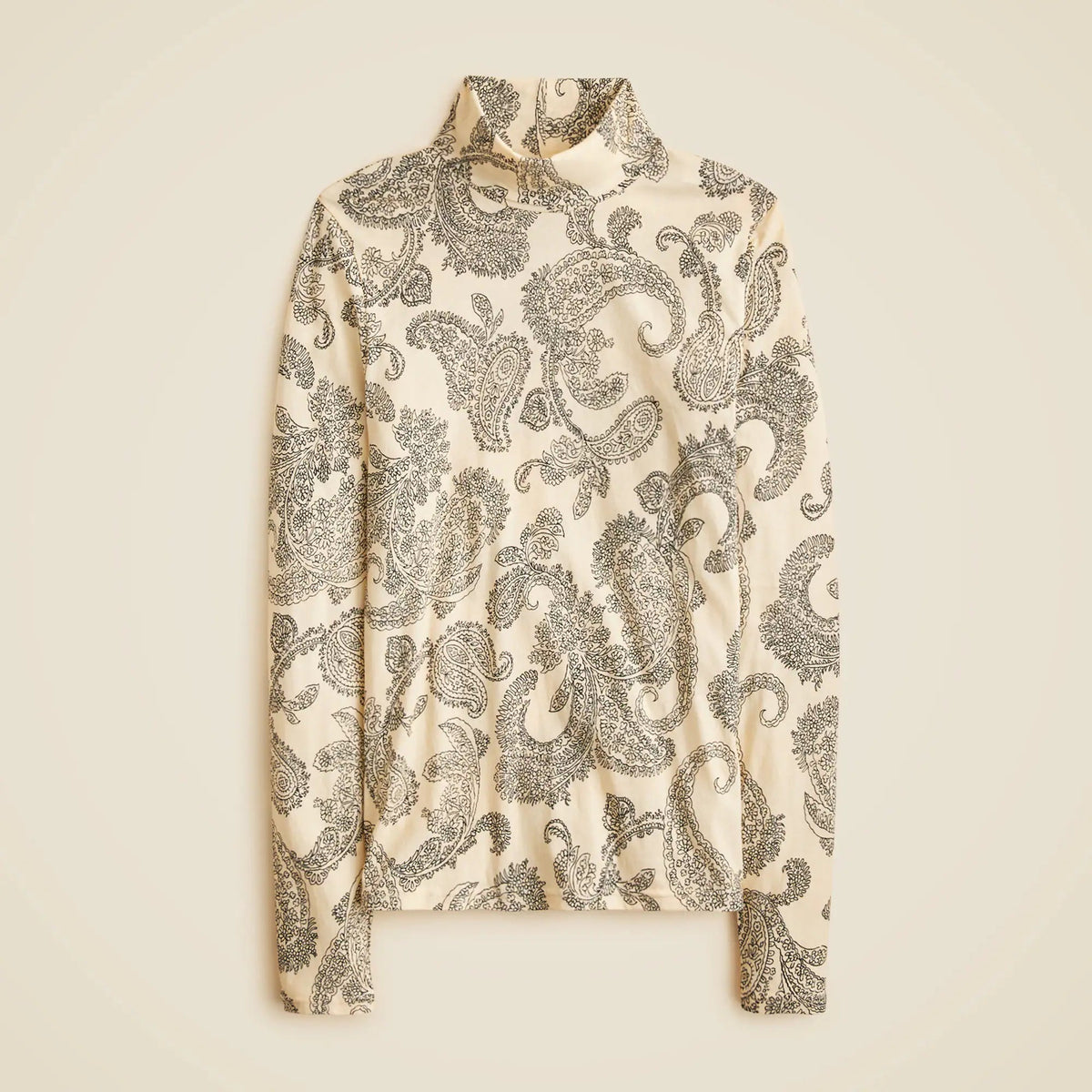 Feather jersey turtleneck in paisley