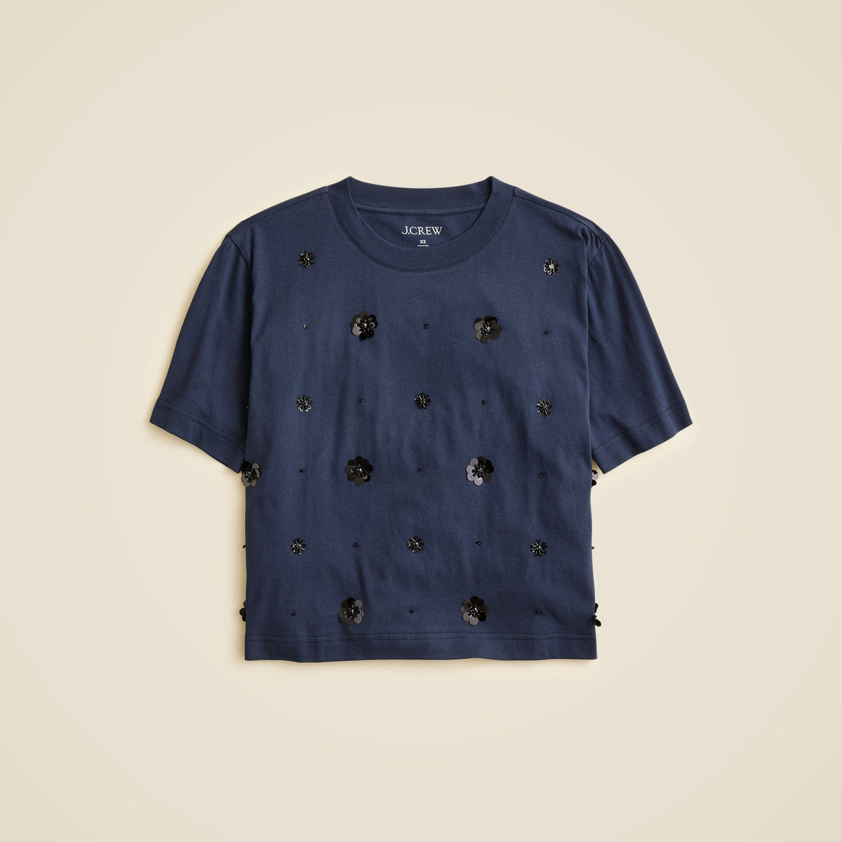 Embellished T-shirt in broken-in jersey