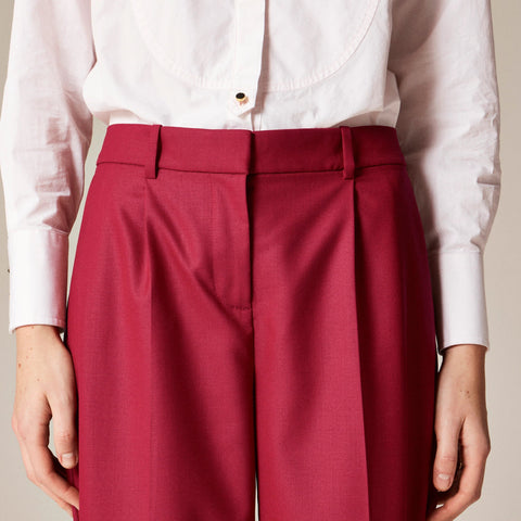 Relaxed-fit pleated pant in wool blend