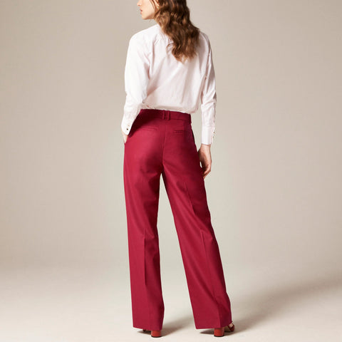 Relaxed-fit pleated pant in wool blend