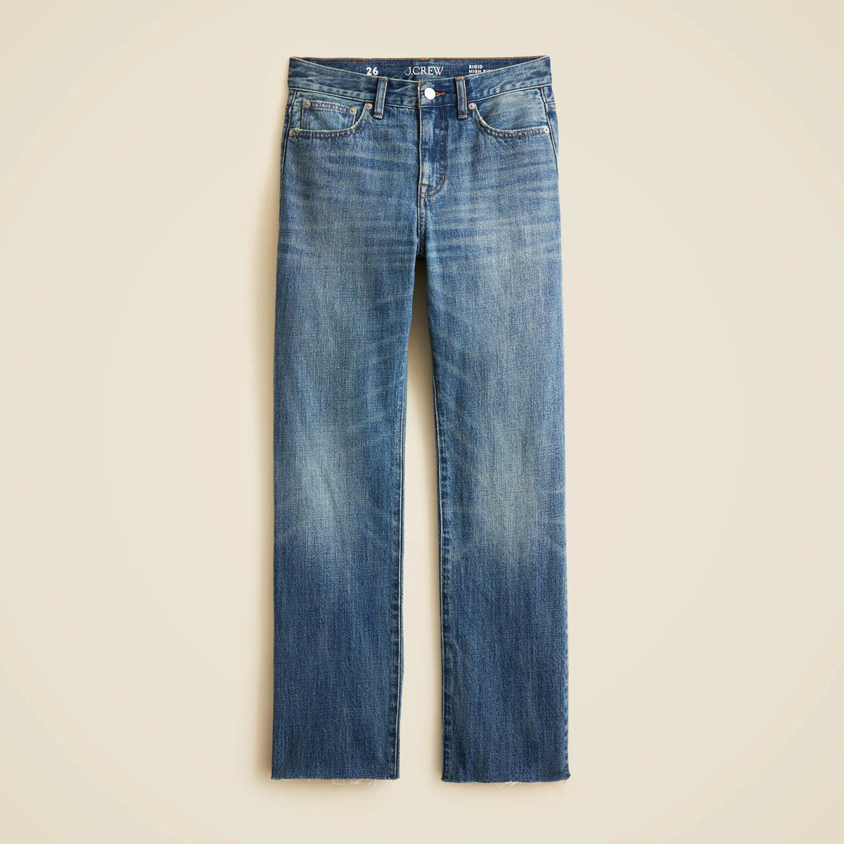 Petite nipped straight jean in rigid