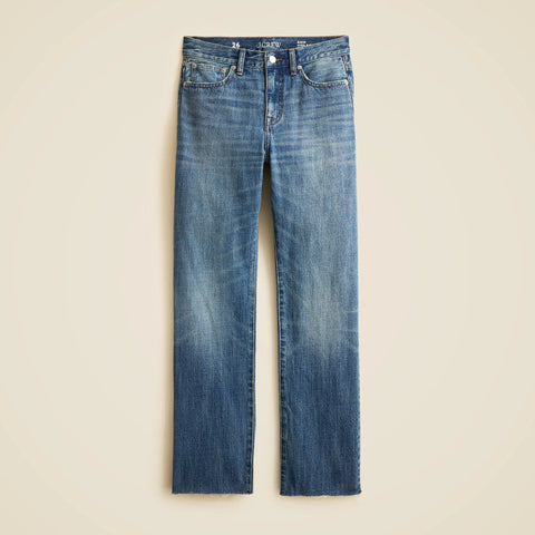 Petite nipped straight jean in rigid