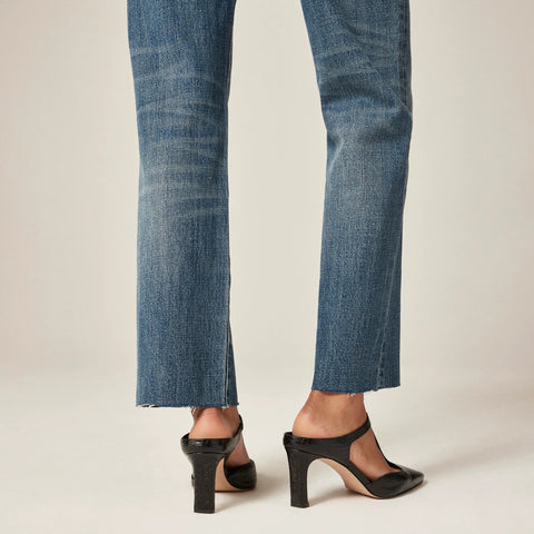 Petite nipped straight jean in rigid