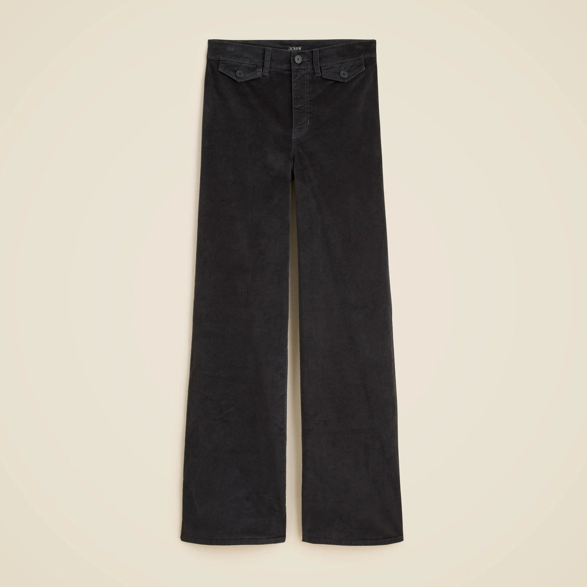 Wide-leg trouser in washed velvet