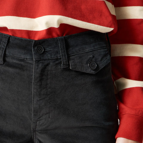 Wide-leg trouser in washed velvet