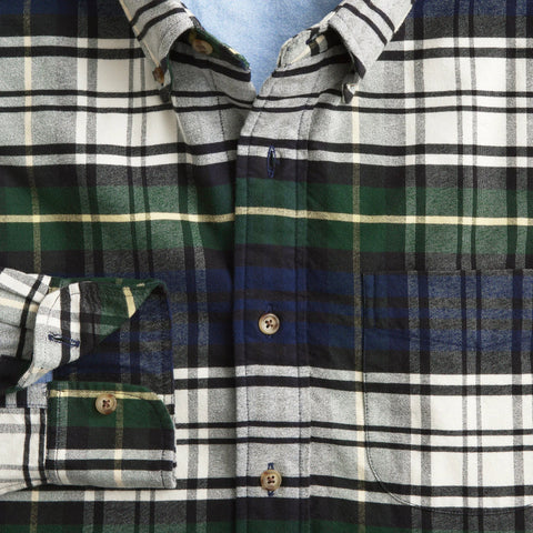 Double-faced brushed cotton oxford overshirt