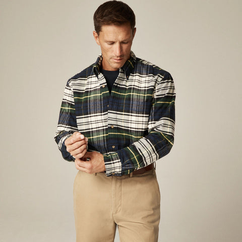 Double-faced brushed cotton oxford overshirt