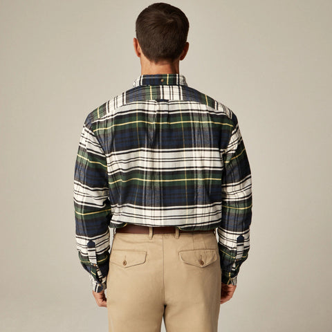 Double-faced brushed cotton oxford overshirt