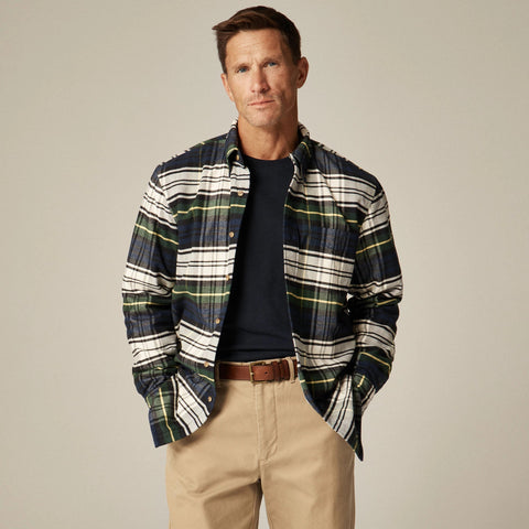 Double-faced brushed cotton oxford overshirt