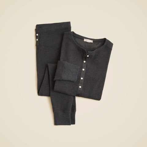 Waffle-knit pajama set