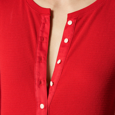 Waffle-knit one-piece