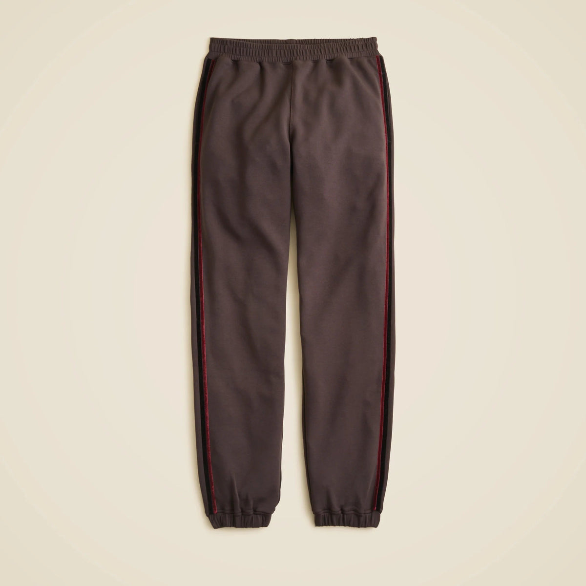 Scuba-knit jogger pant with velvet trim