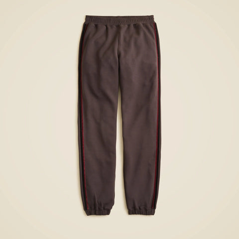 Scuba-knit jogger pant with velvet trim
