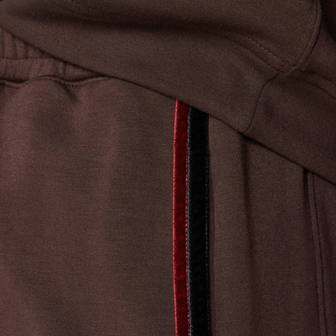 Scuba-knit jogger pant with velvet trim