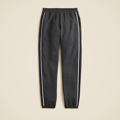 Scuba-knit jogger pant with velvet trim