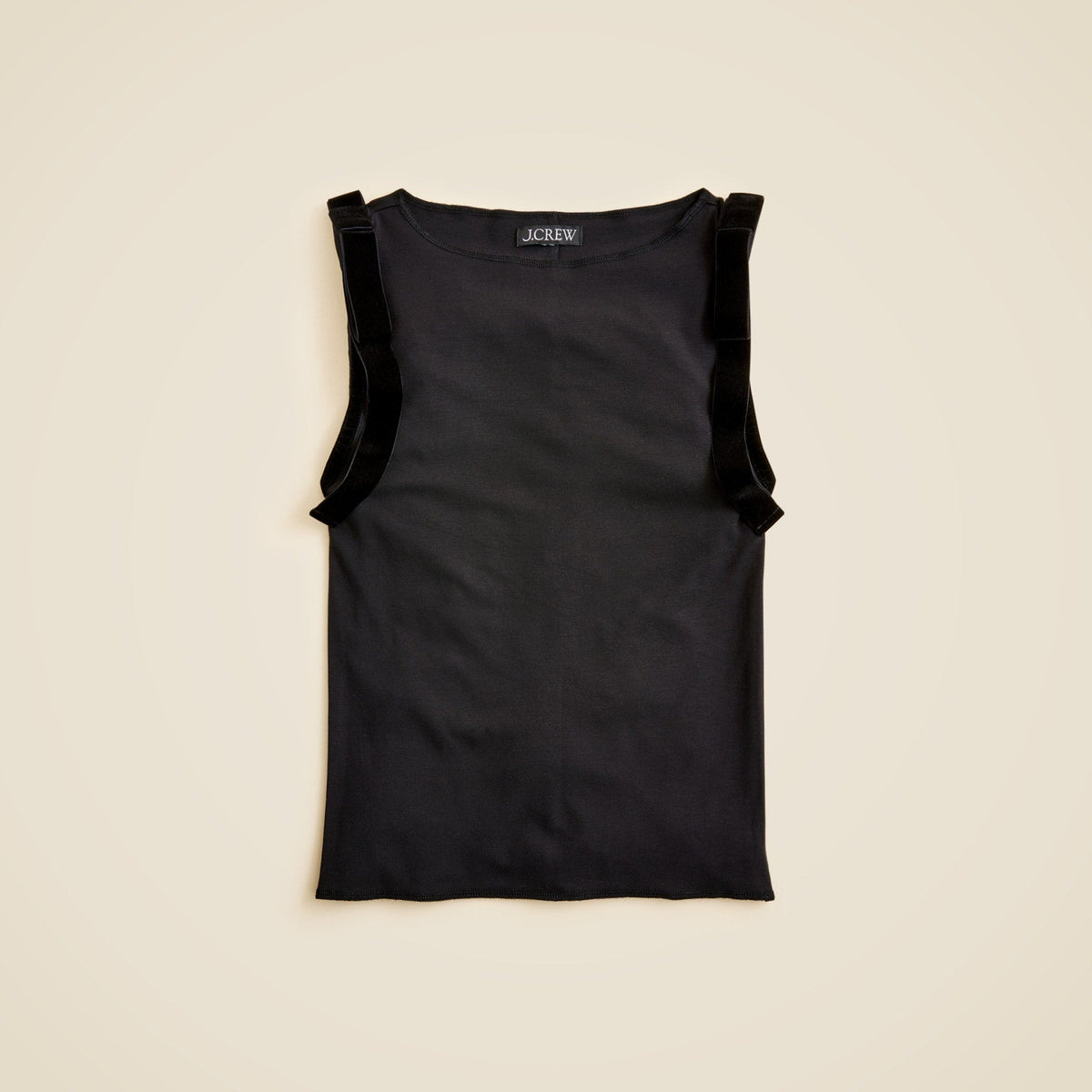 Refined rib shell top with velvet bows