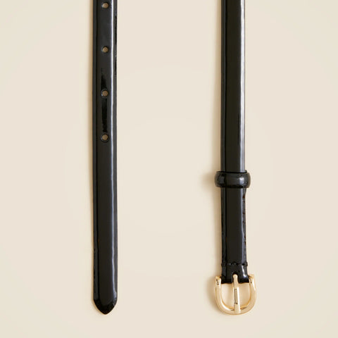 Skinny Italian leather belt